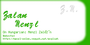 zalan menzl business card